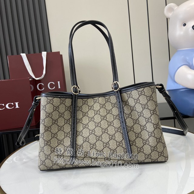 Gucci專櫃古馳最新款購物袋GG圖案條紋織大號肩背包 jh1992型號：815214